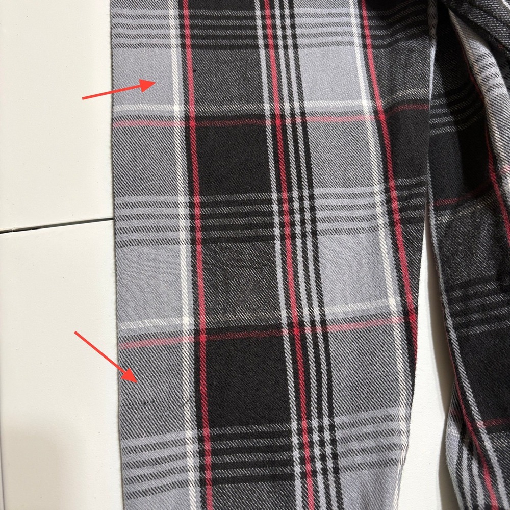 Top Mount Mens Full Zip Snap Grappler Flannel Shirt Size L Black Red Plaid Biker - Picture 13 of 16